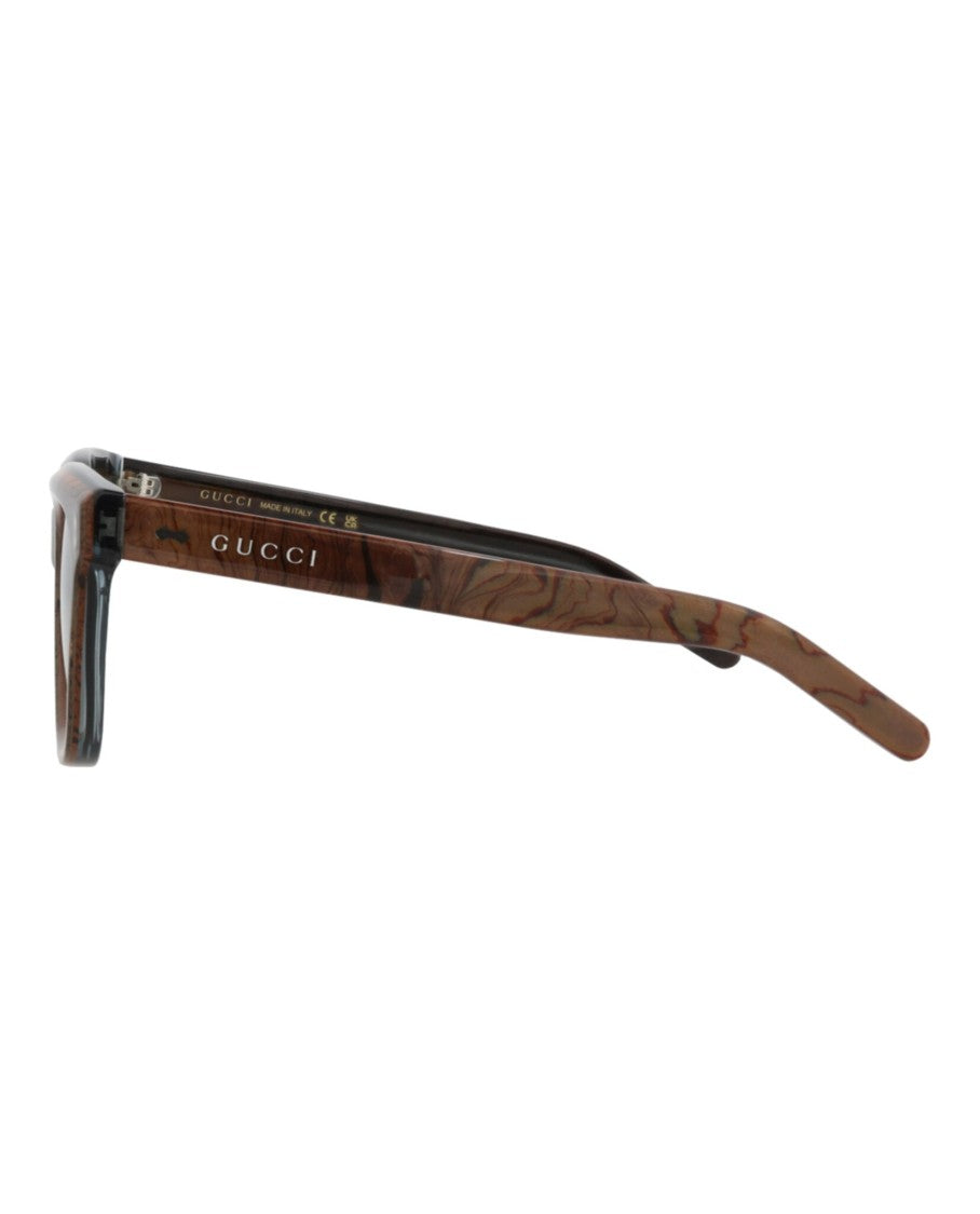 Gucci Square-Frame Recycled Acetate Sunglasses With Marbled Design