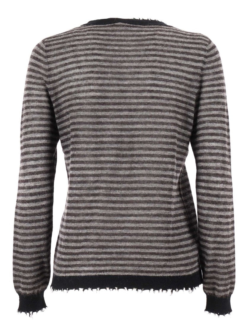 Kangra Cashmere Horizontal Stripe Knit Top