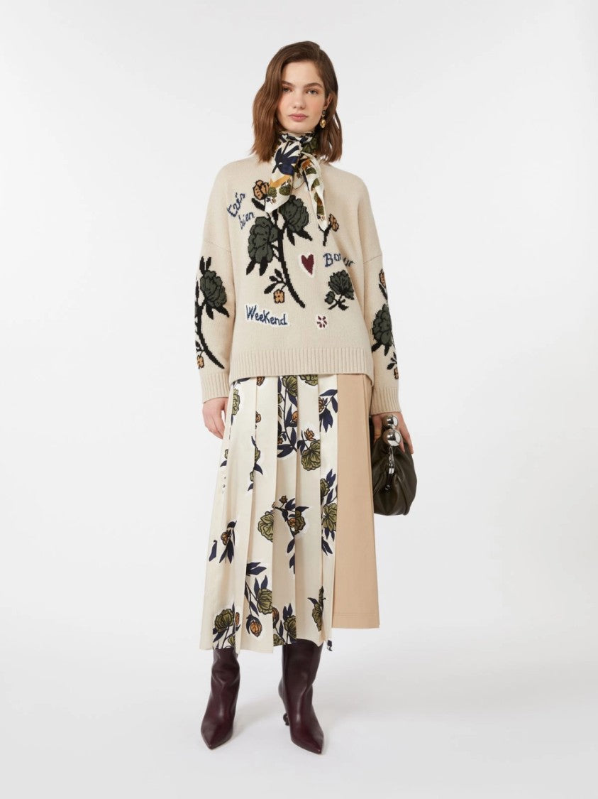 Max Mara Midi-Length Patchwork Skirt