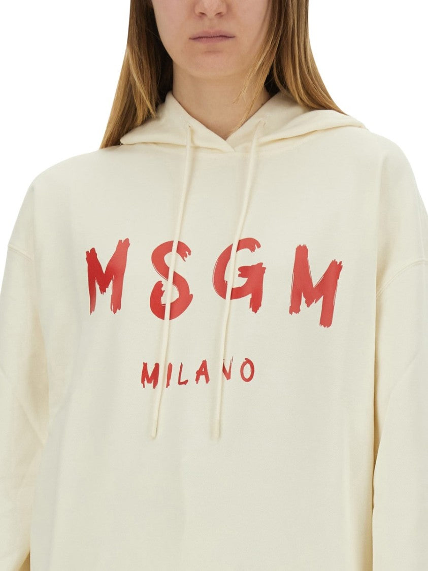 Msgm Relaxed-Fit Sweatshirt With Brushed Logo
