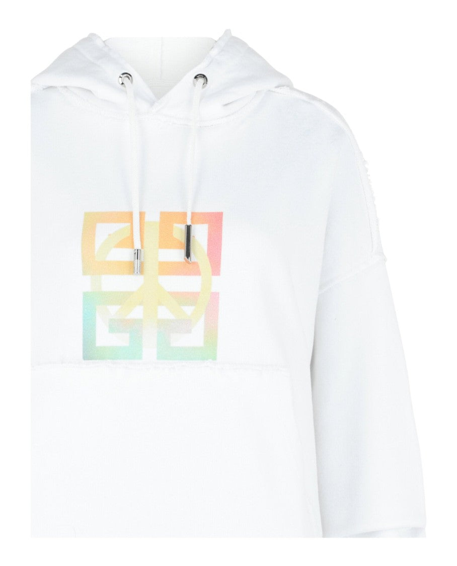 Givenchy 4G Peace-Print Hoodie With Multicolored Logo
