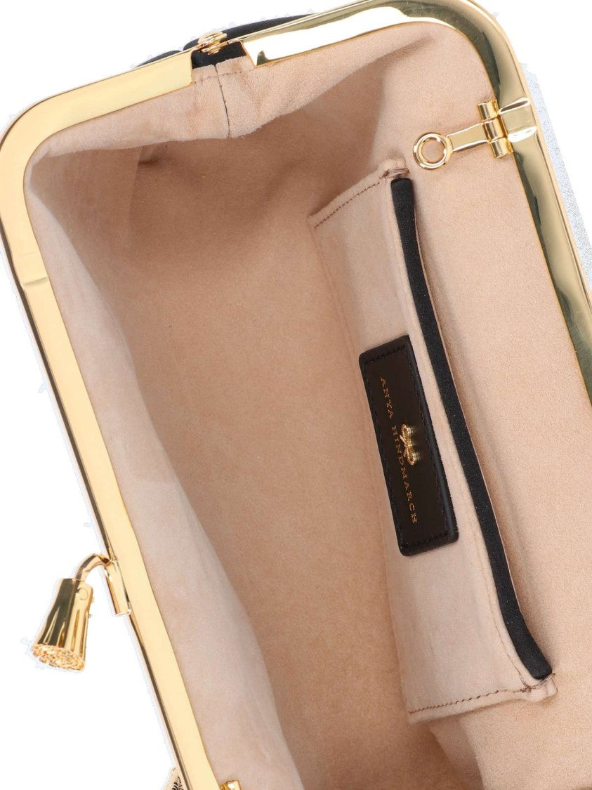 Anya Hindmarch Black Bespoke Maud Tassel Viscose Clutch