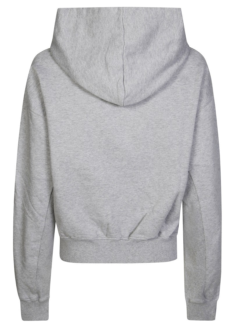 J. W. Anderson Cropped Grey Hoodie With Relaxed Fit