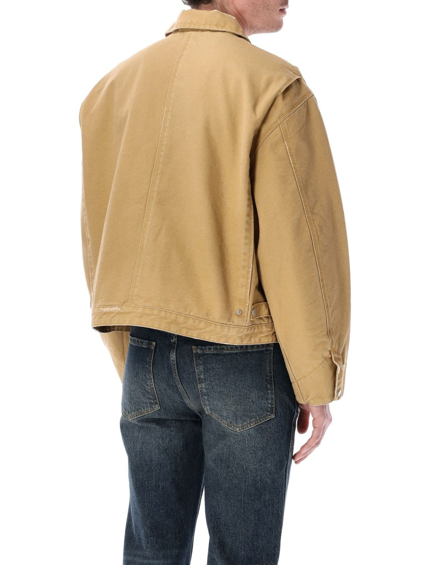 Represent Cropped Worker Jacket With Boxy Silhouette