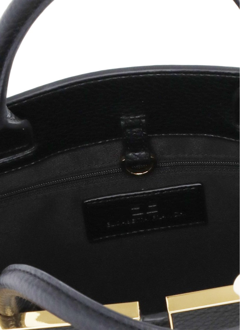 Elisabetta Franchi Leather-Effect Handbag With Gold Logo Detail
