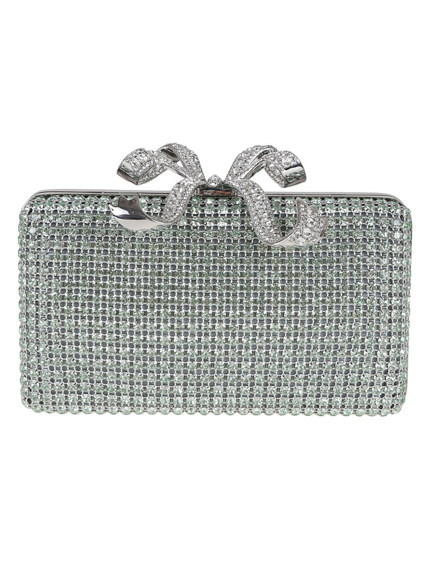 Self-Portrait Green Chainmail Clutch Bag