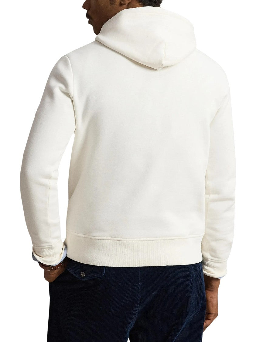 Polo Ralph Lauren Creamy White Fleece Hoodie With Iconic Polo Logo