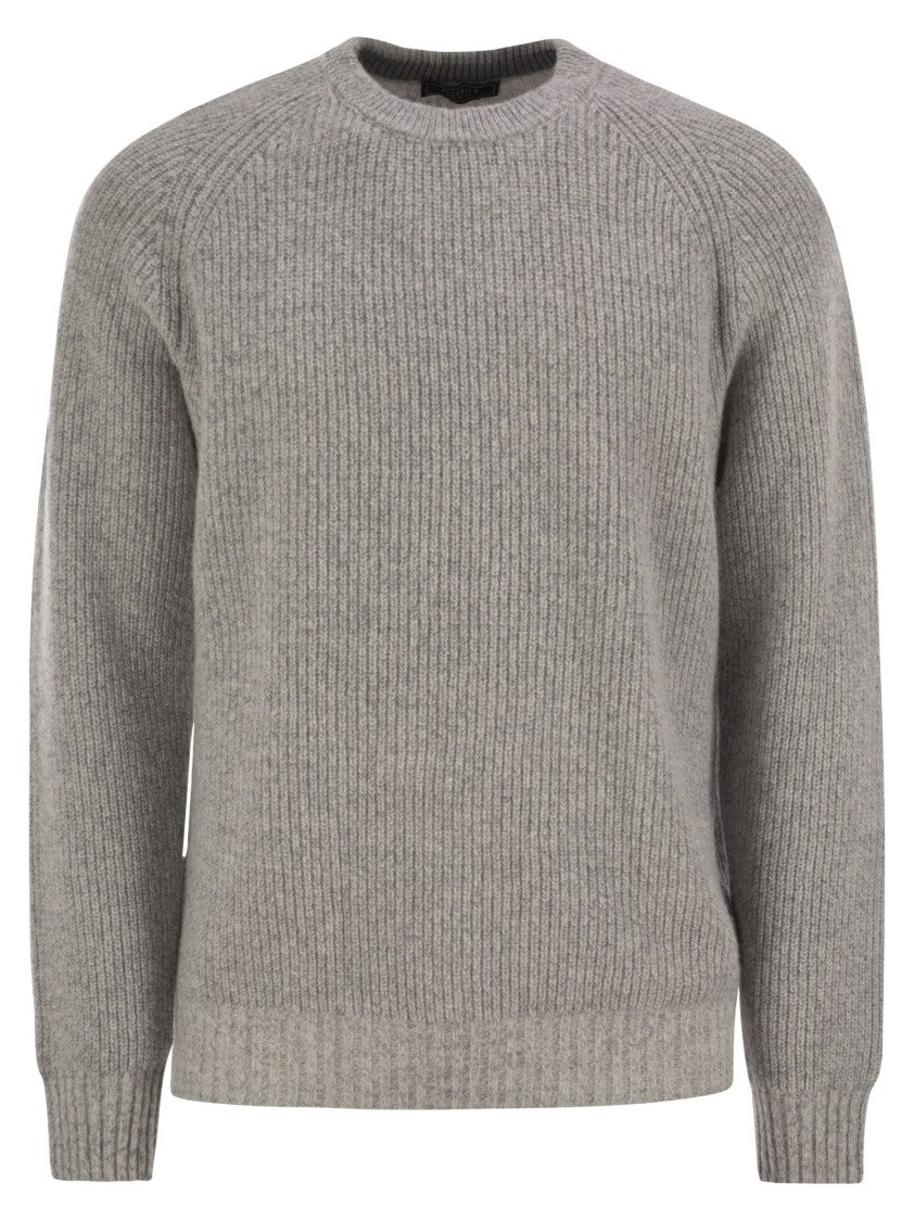 Peserico Ribbed Knit Crew-Neck Sweater With Regal Sleeves