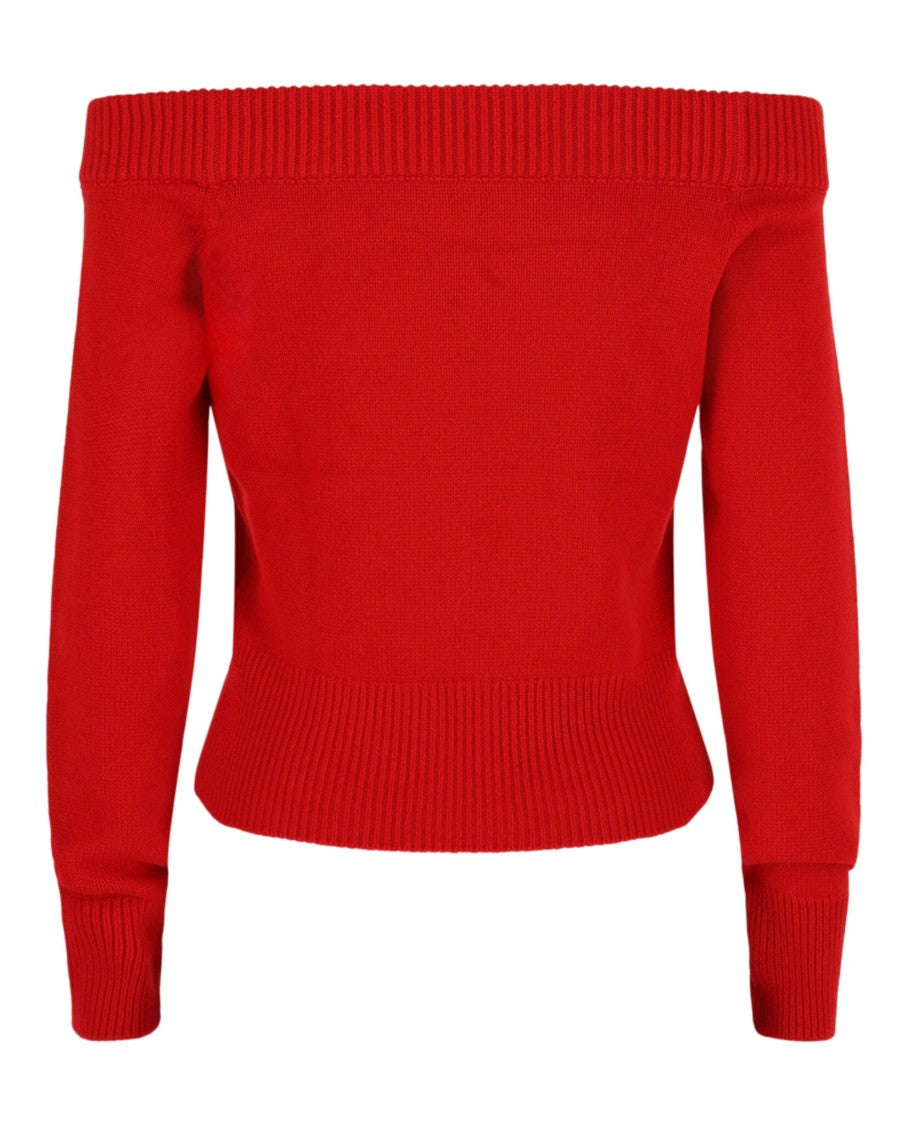 Alexander Mcqueen Off-The-Shoulder Wool And Cashmere Blend Sweater