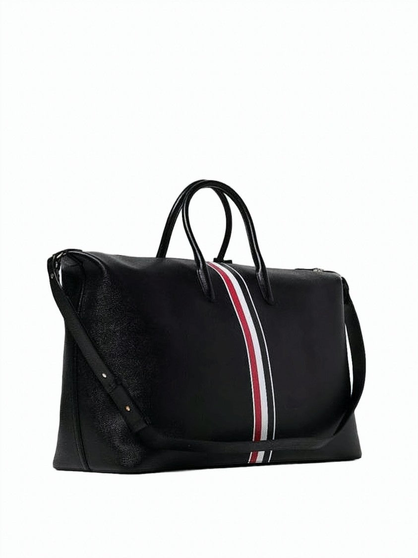 Thom Browne Structured Calf Leather Shoulder Bag With Striped Accent
