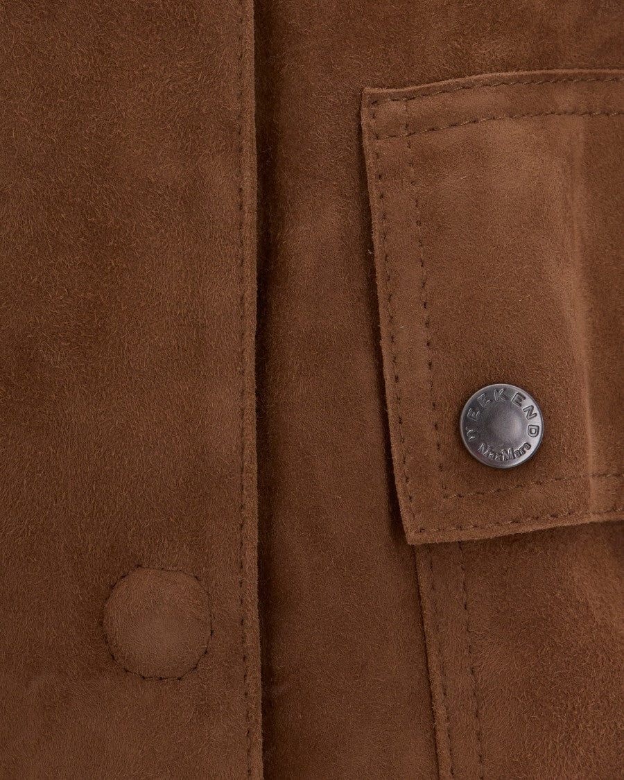 Max Mara Soft Suede Shirt Collar Raglan Sleeve Jacket