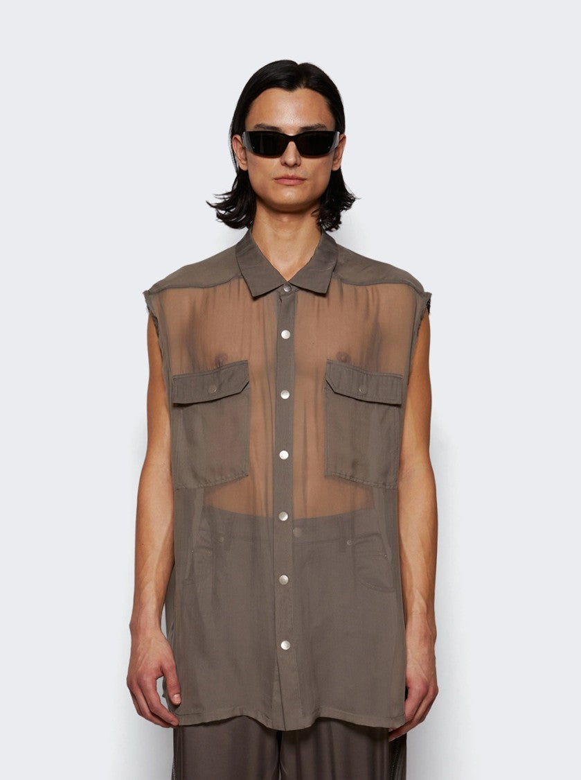 Rick Owens Jumbo Sleeveless Shirt Dust