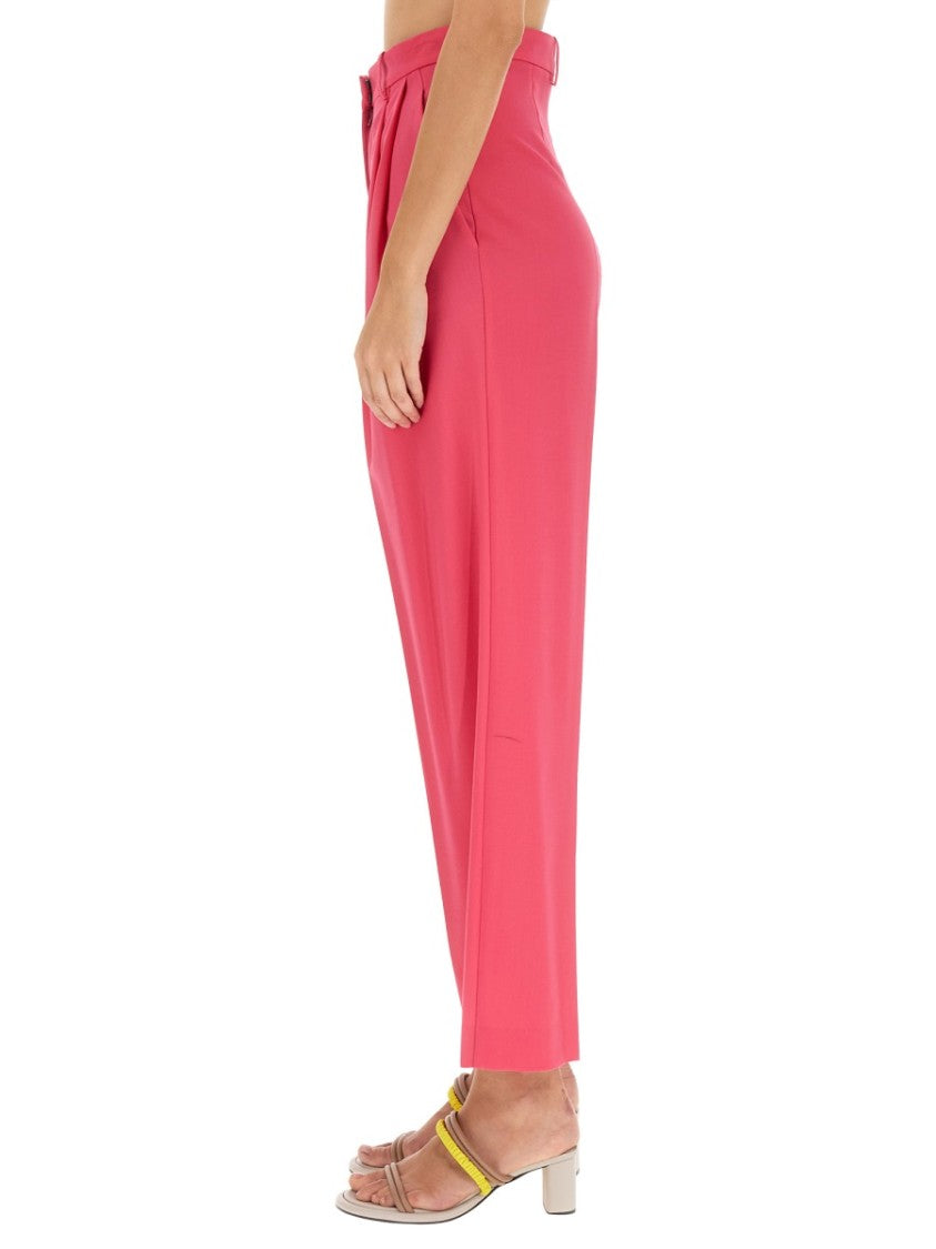 Alysi High-Waisted Wool Pants With Pleated Front