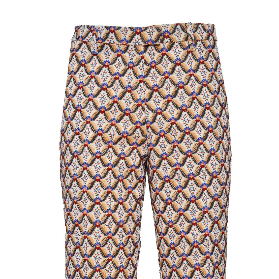 Etro Jacquard Straight Pants Multicolored Tie Patterns