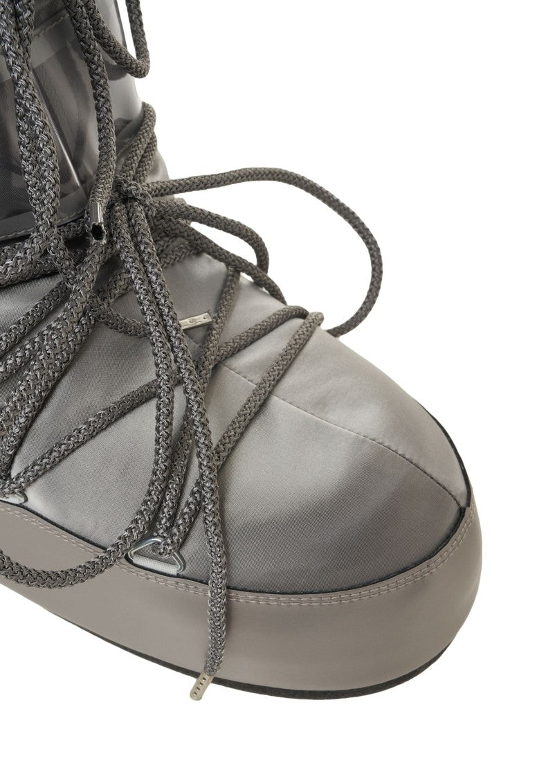 Moon Boot Metallic Finish Ankle Boots With Lace-Up Closure