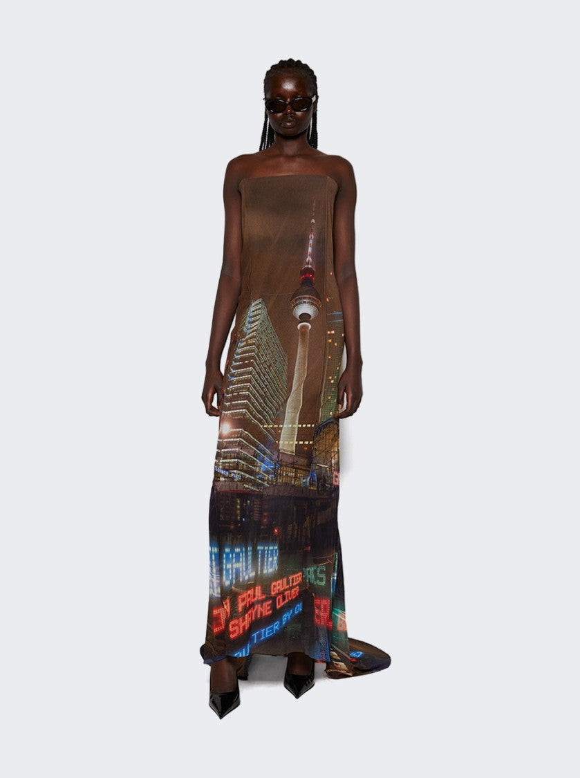 Jean Paul Gaultier Mesh 3D Tube Fishtail Dress