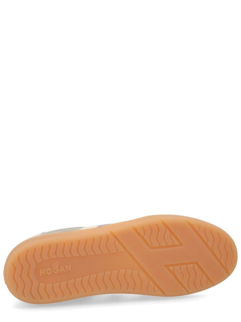 Hogan Neutrals Cool Side Stitched Logo Suede Sneakers