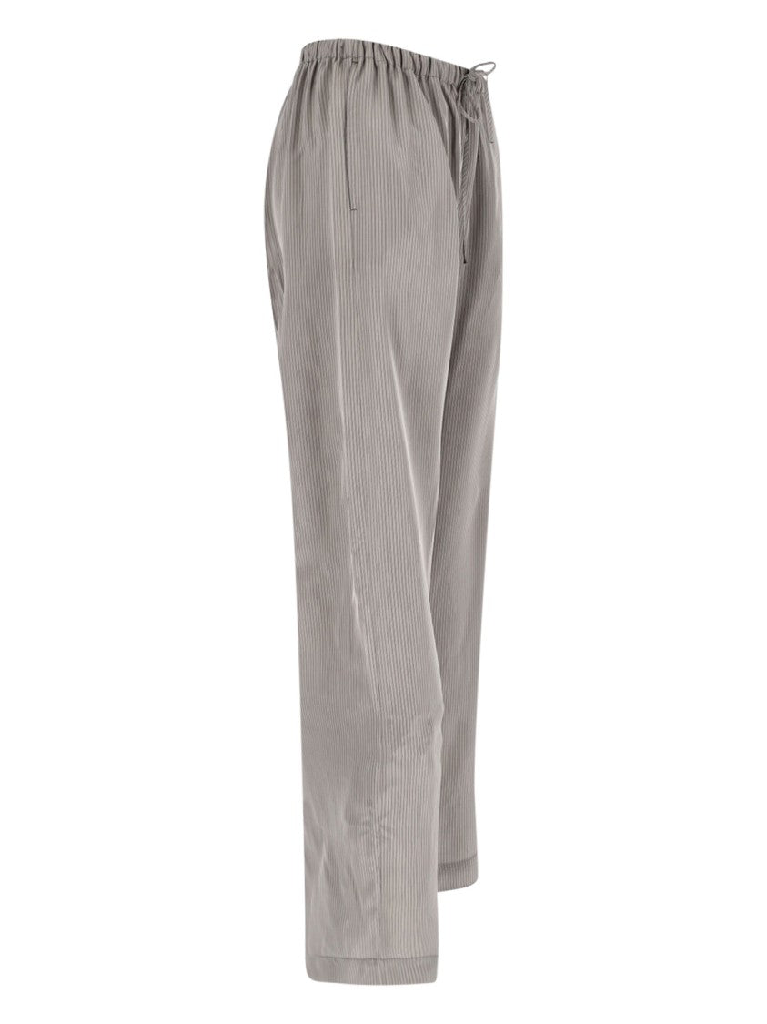 Róhe Striped Trousers In Grey Fabric, Medium Waist