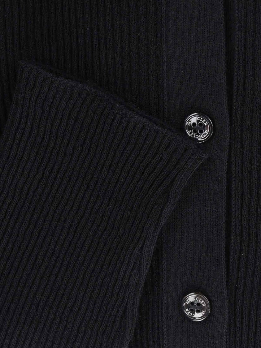 Moncler Ribbed Cotton Blend Moncler Top With Classic Collar