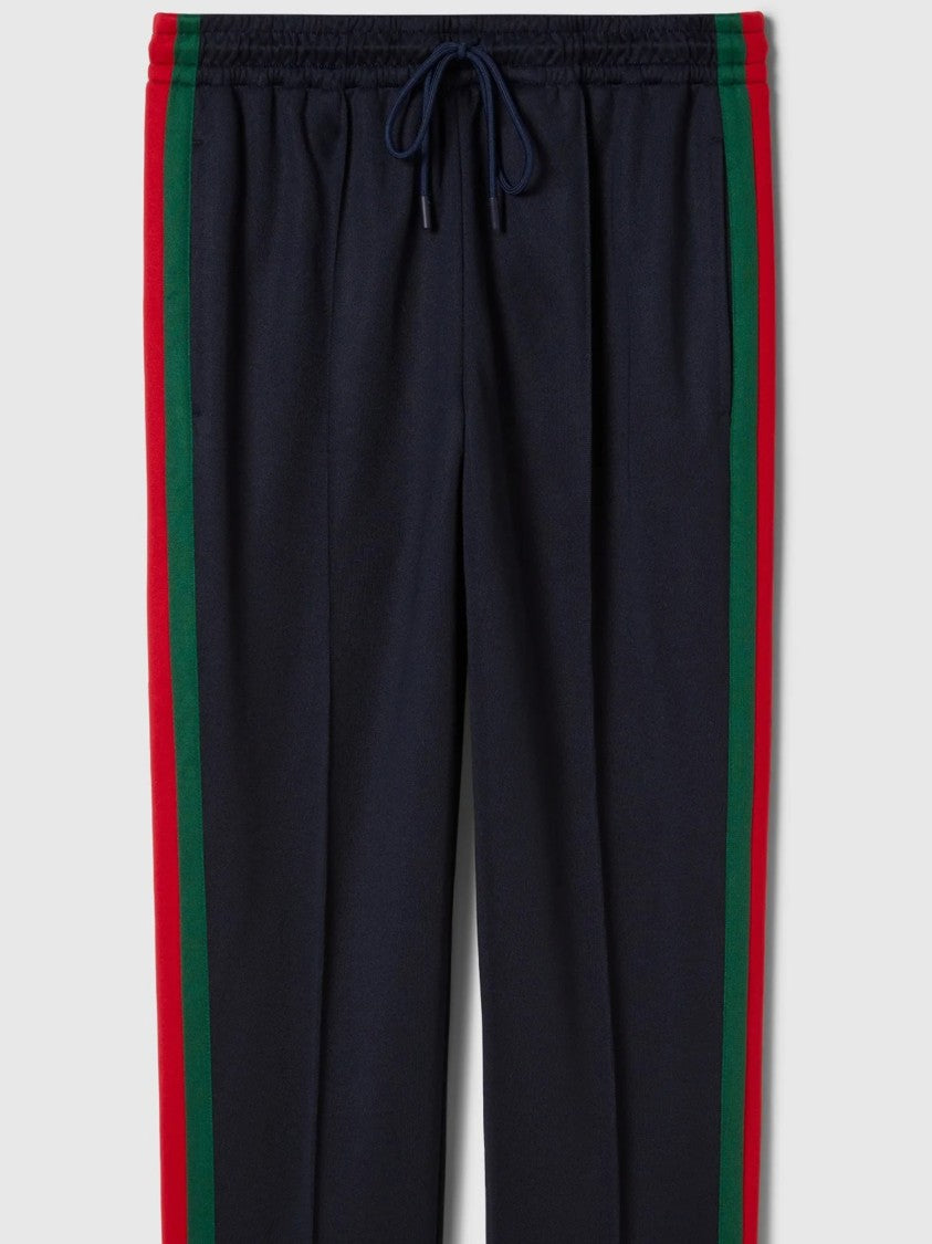 Gucci Black Track Pants Bold Vertical Stripes