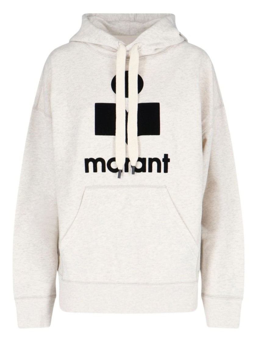 Isabel Marant Grey Mansel Relaxed Logo Hoodie Sweatshirt