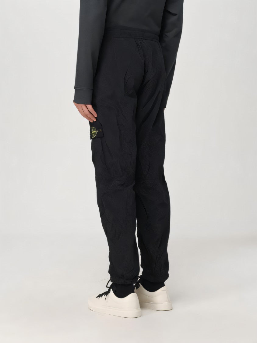 Stone Island Straight Pants With Lightweight Crinkled Nylon Fabric
