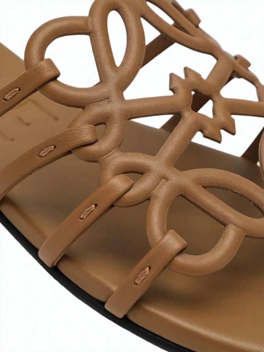Loewe Intricately Woven Calf Leather Slip-On Mules