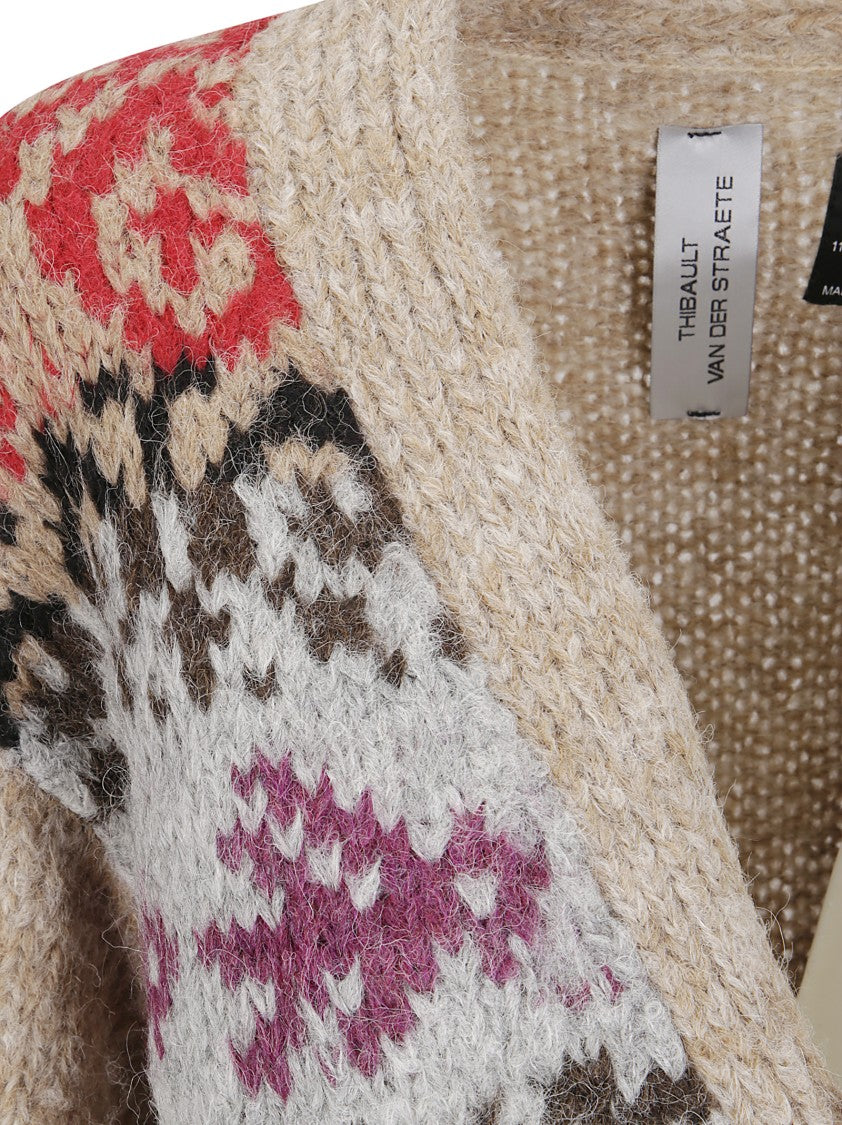 Thibault Van Der Straete 3-Button Fairisle V-Neck Cardigan