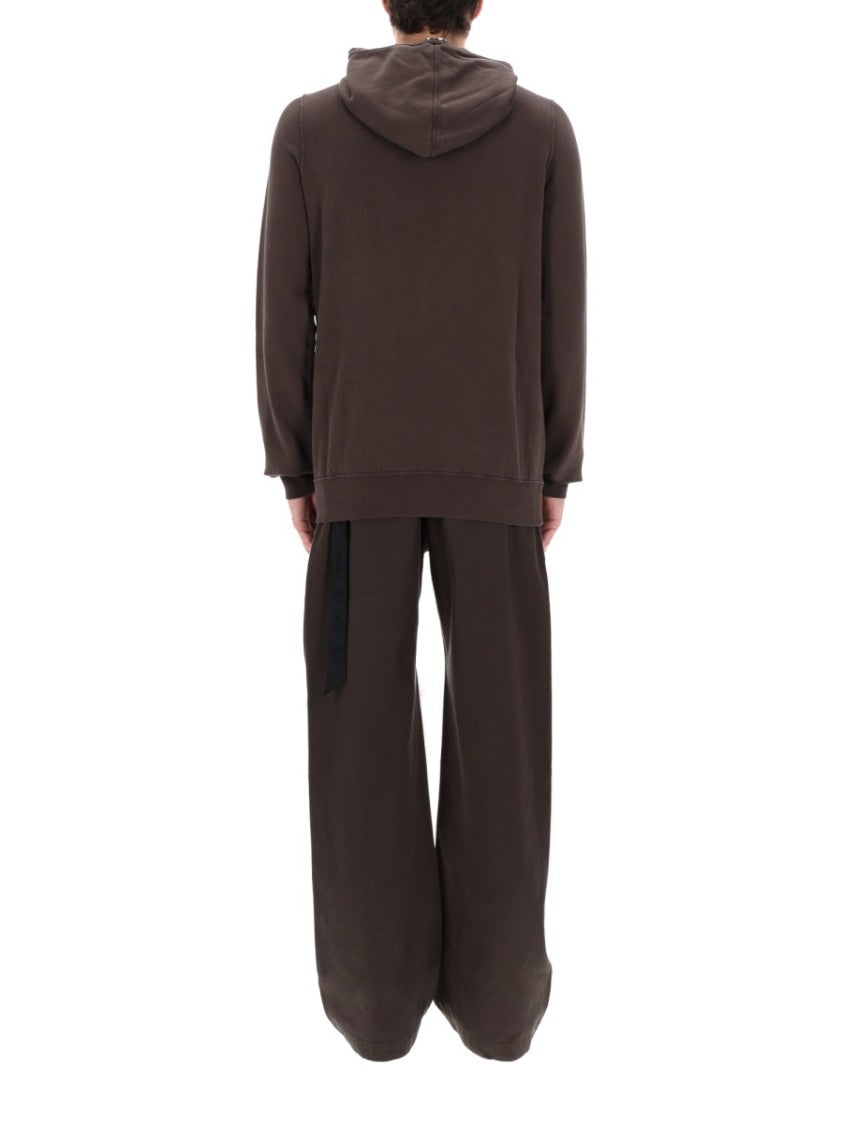Drkshdw By Rick Owens Black Gimp Faded Fabric Strap Hoodie