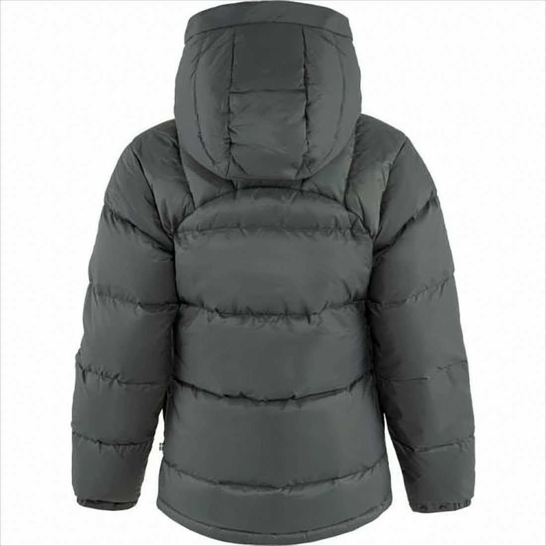 Fjallraven Kanken Quilted Grey Down Coat With Adjustable Hood