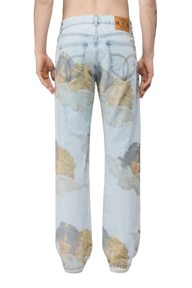 Fiorucci Mid Blue Five-Pocket Cotton Jeans