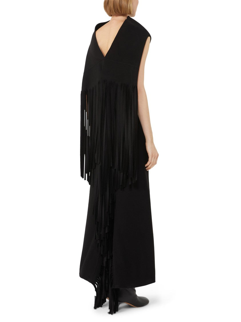 Max Mara Refined Black Virgin Wool Dress With Silhouette