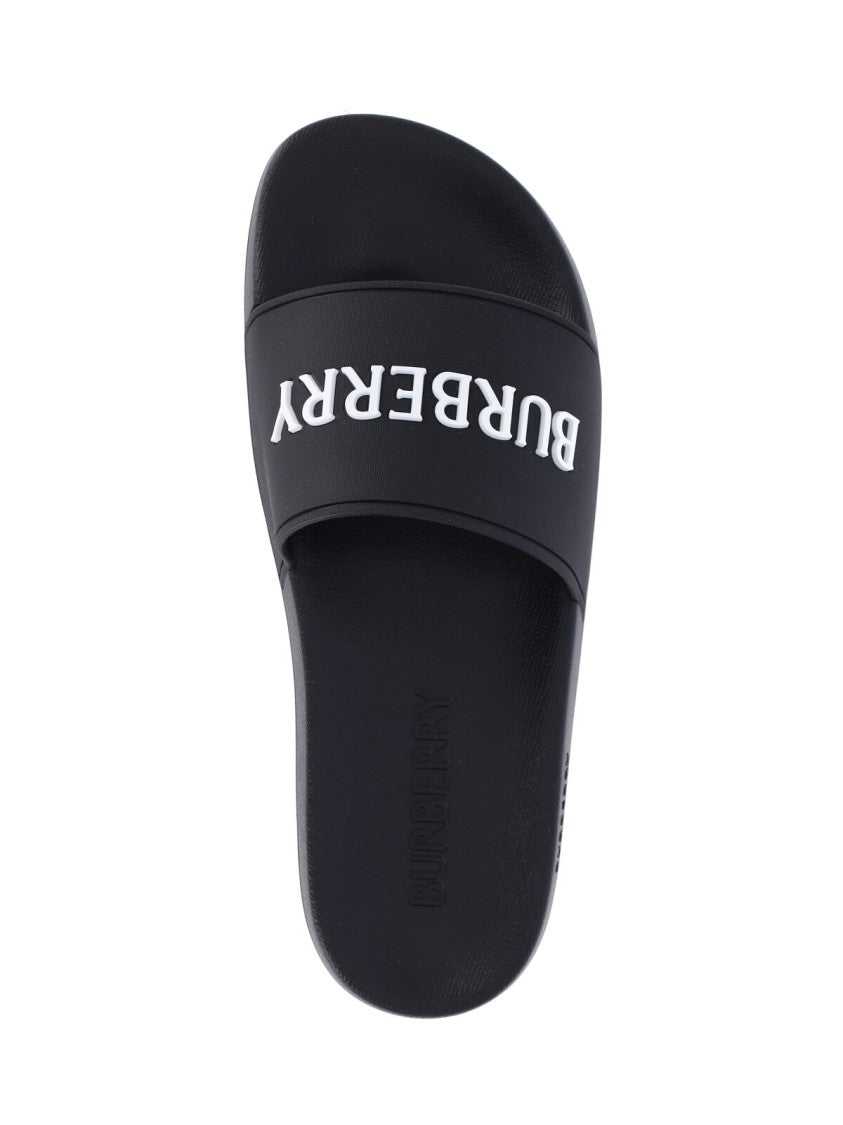 Burberry Black Logo Rubber Slides