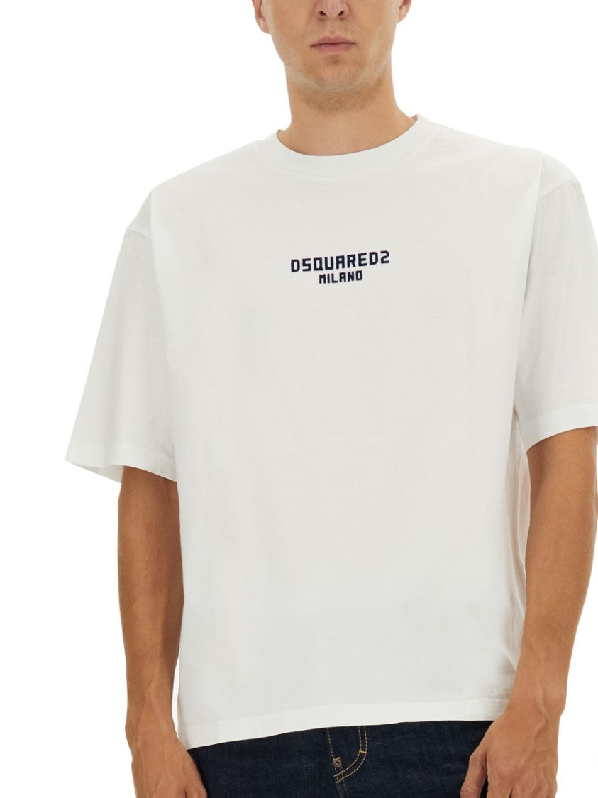Dsquared2 Boxy-Cut Cotton T-Shirt With Logo Detail