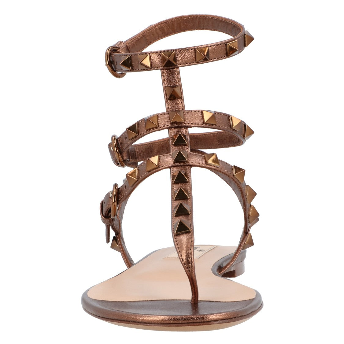 Valentino Rockstud Open Toe Sandals Bronze