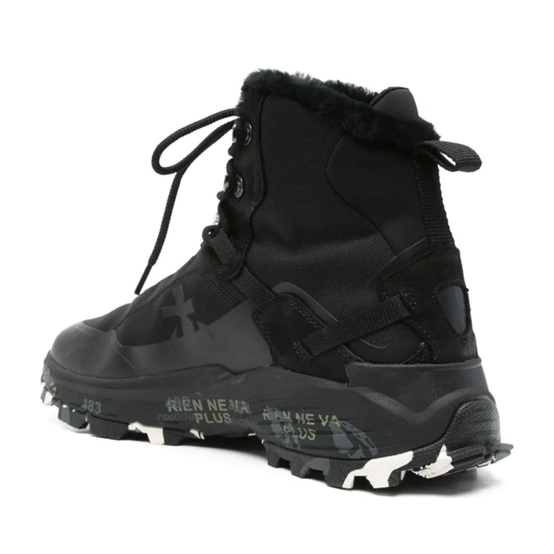 Premiata Black Saint Cro Leather High-Top Sneakers