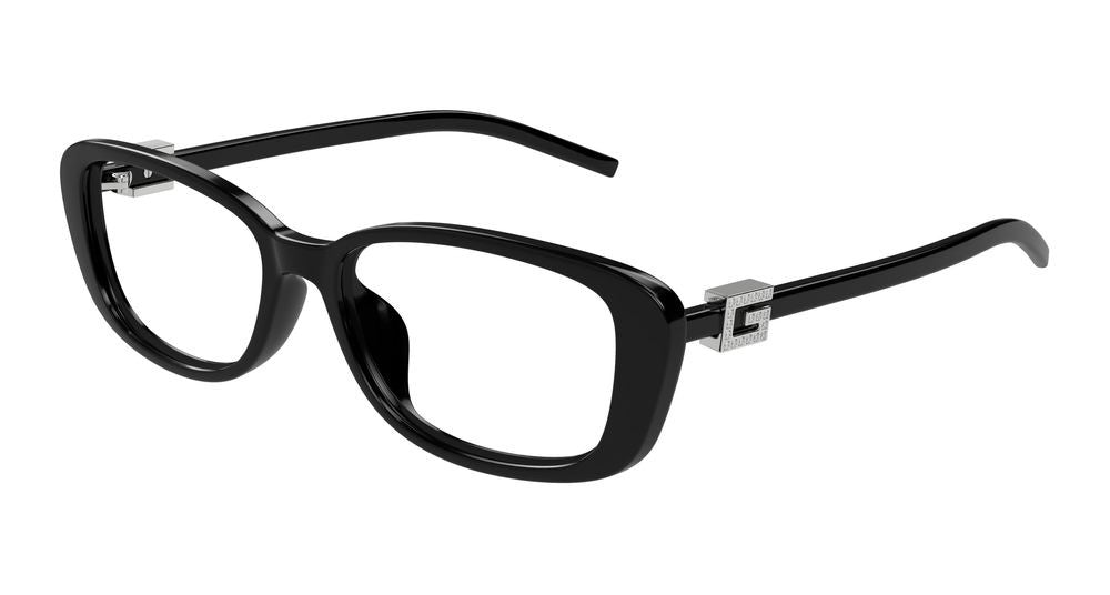 Gucci Black Metallic Accent Bold Oversized Eyeglasses