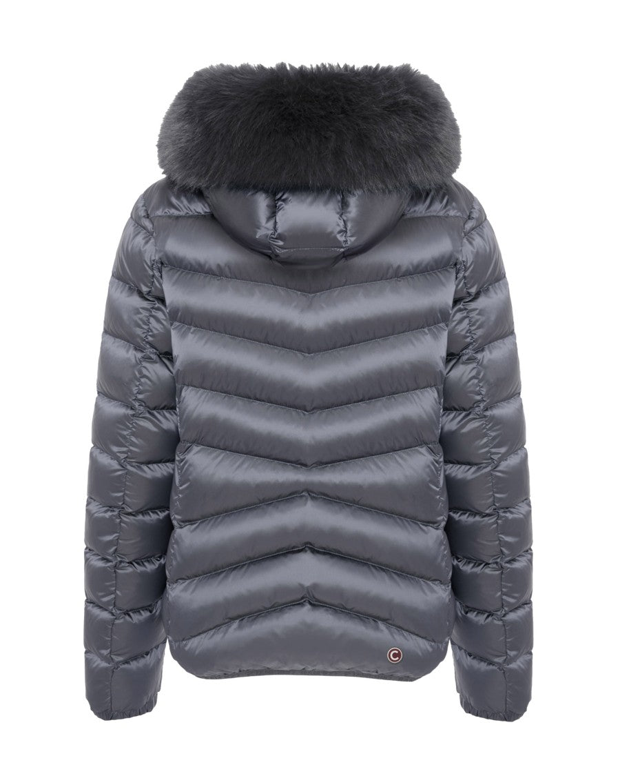 Colmar Chevron Quilted Padded Down Coat With Detachable Faux Fur Hood