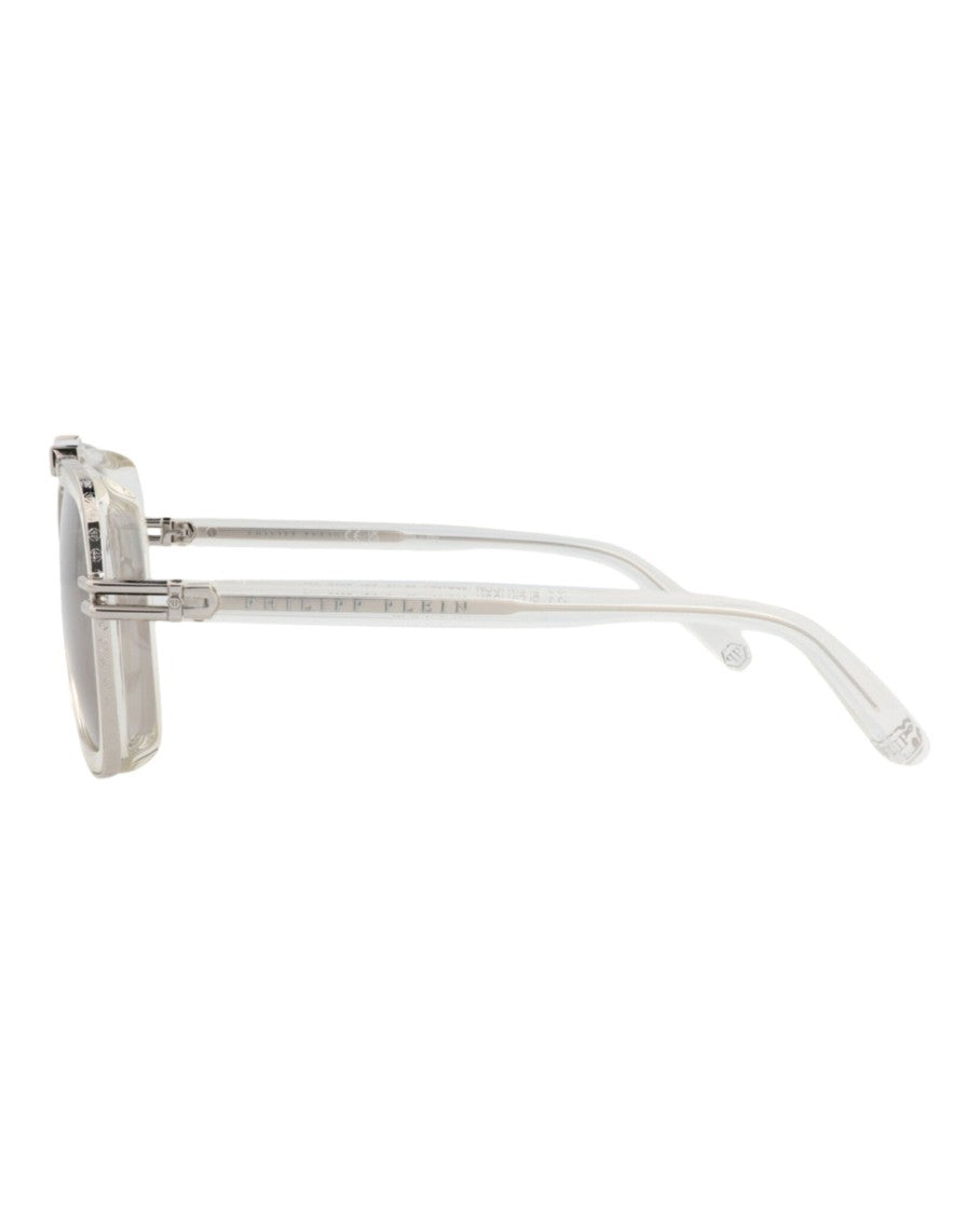 Philipp Plein Aviator-Frame Metal Sunglasses With Cutout Accents