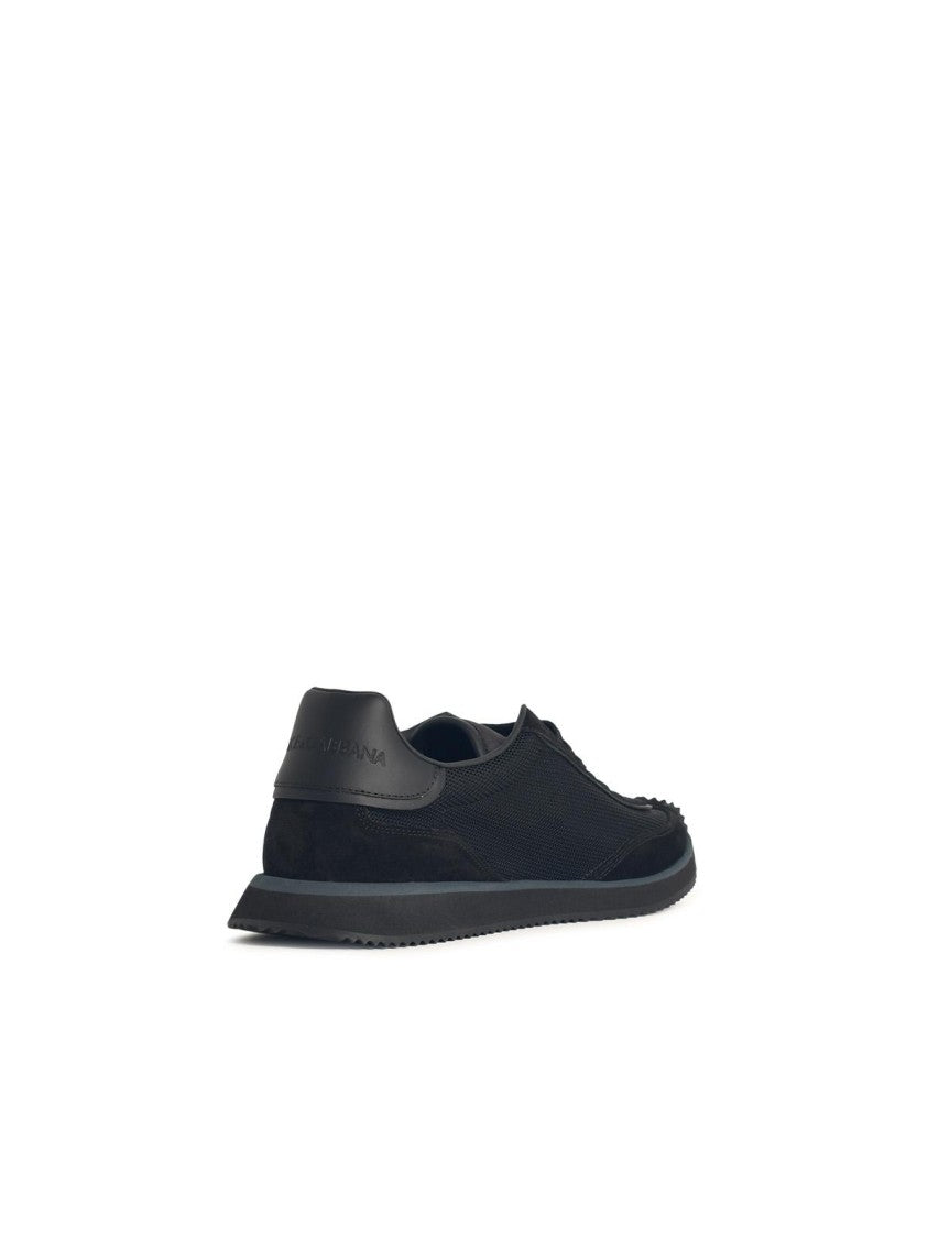 Dolce & Gabbana 'Cushion' Black Leather Blend Sneakers