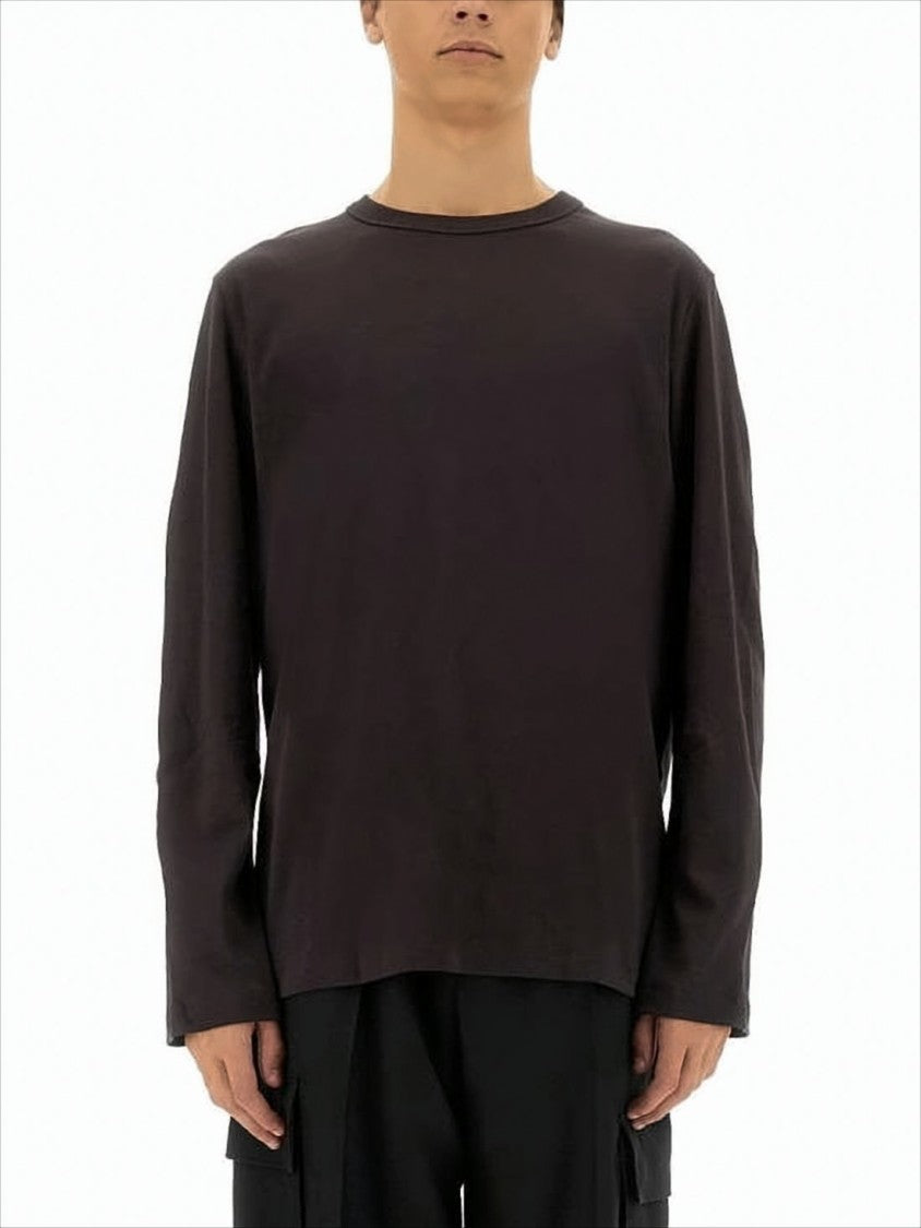 Helmut Lang Relaxed Fit Long-Sleeve Crew Neck T-Shirt With Tonal Logo