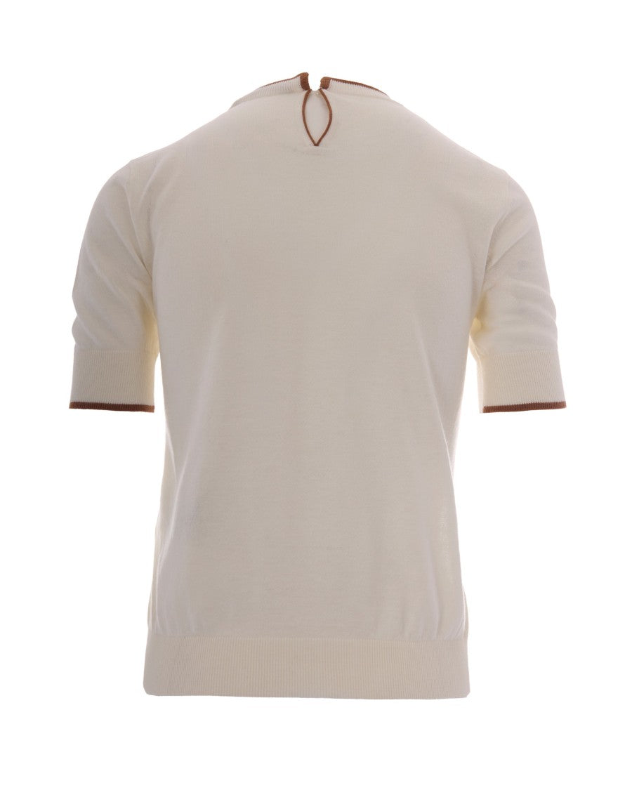 Max Mara White Agenda Silk-Blend Short-Sleeve Top