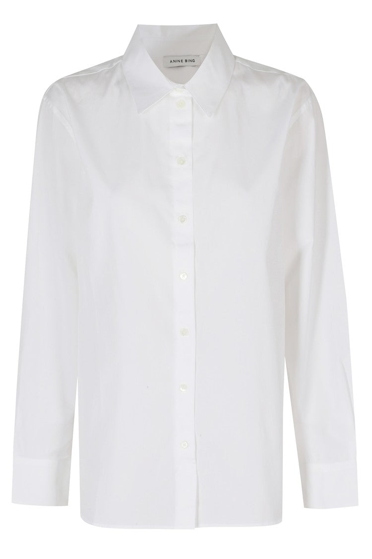 Anine Bing White Essie Classic Oversized Cotton Shirt