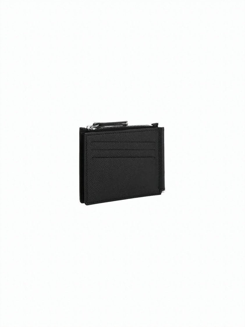 Maison Margiela Smooth Leather Money Clip Wallet With Card Slots