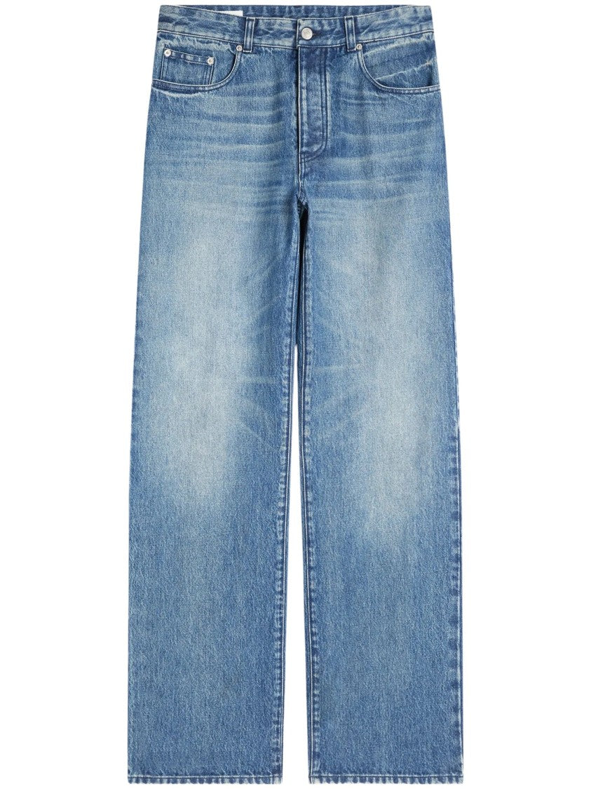 Dries Van Noten Wide-Leg Denim Pants With Vintage Wash And Five-Pocket Design