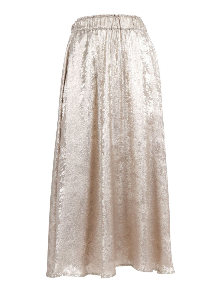 Shirt A Porter Chiffon Lurex Midi Skirt With Elastic Waistband