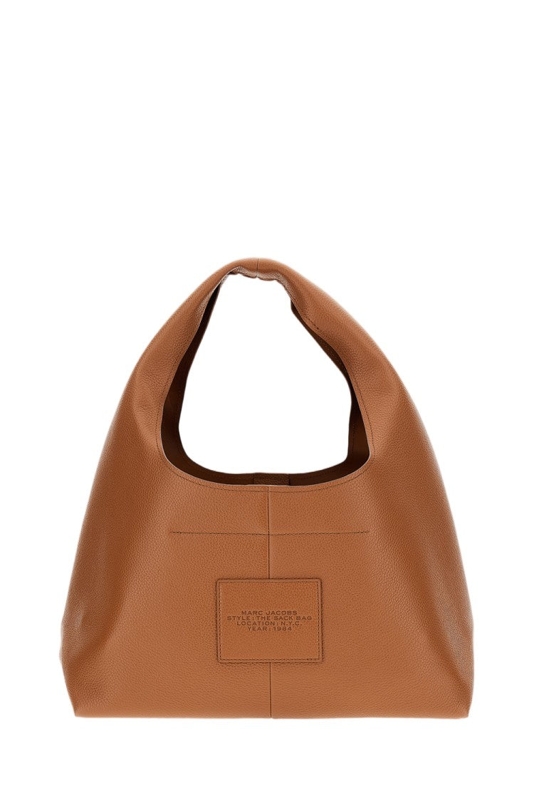 Marc Jacobs Full Grain Leather Slouchy Sack Bag With Embossed Logo