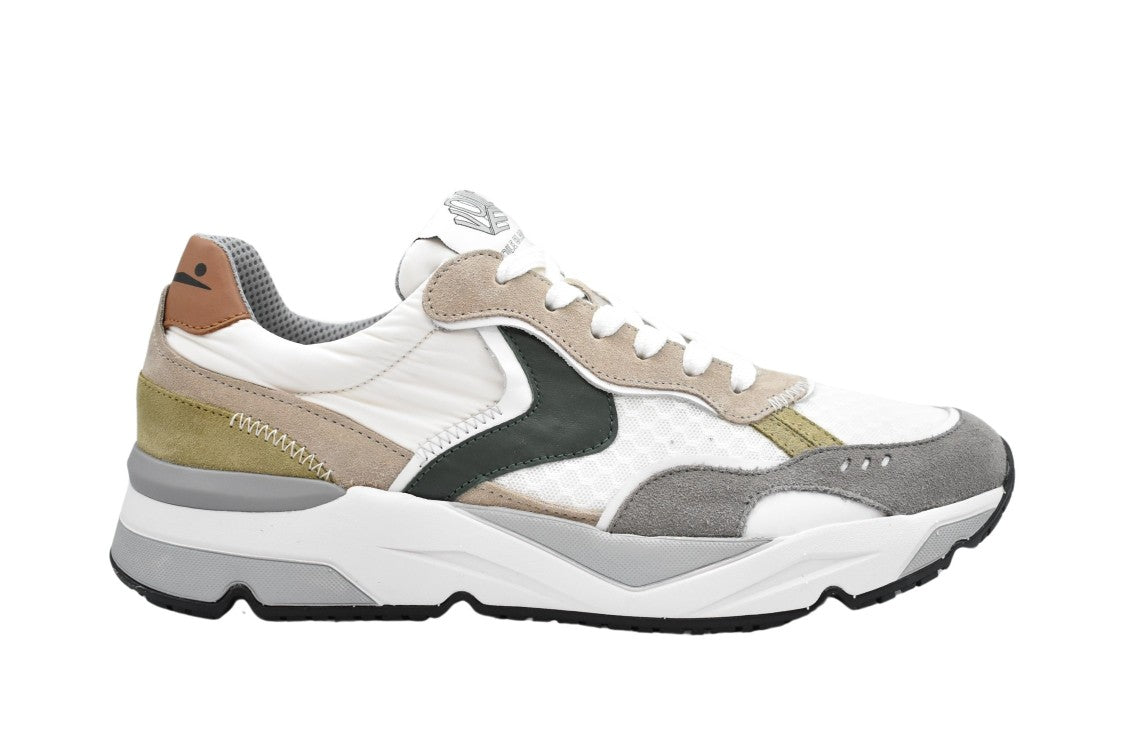 Voile Blanche Lace-Up Sneakers With Suede