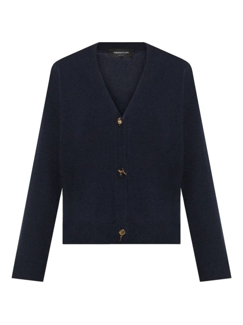 Fabiana Filippi Navy Blue Knit Cardigan