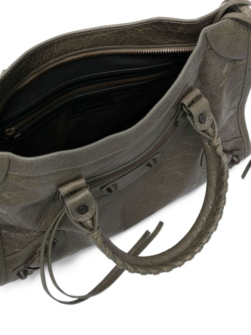 Balenciaga Textured Rectangular Handbag With Braided Detailing